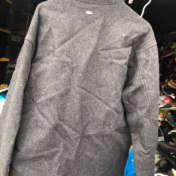 ID Wear Men’s Charcoal Wool Blend Full Zip Jacket Size Large - Picture 8 of 9